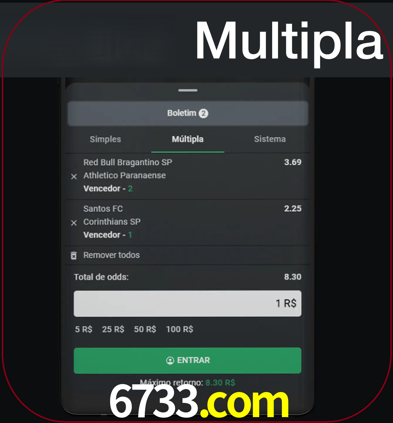 Faça apostas mais valiosas com mais de duas apostas.