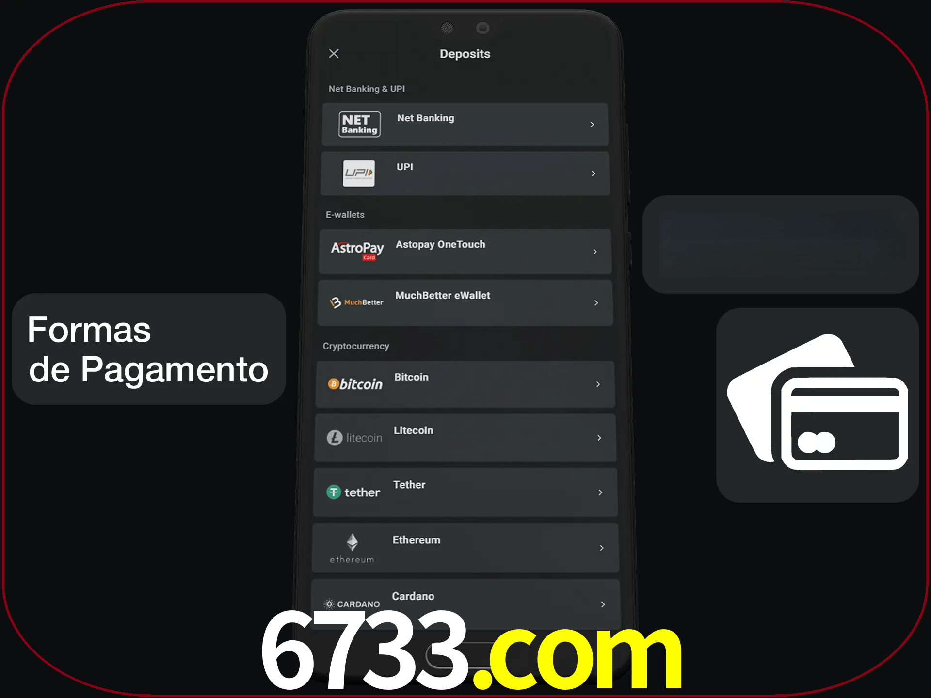 Escolha a forma de pagamento de sua preferência.