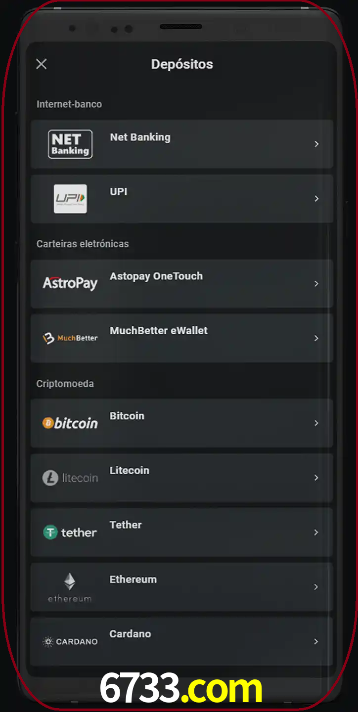 Você pode usar métodos alternativos de depósito.