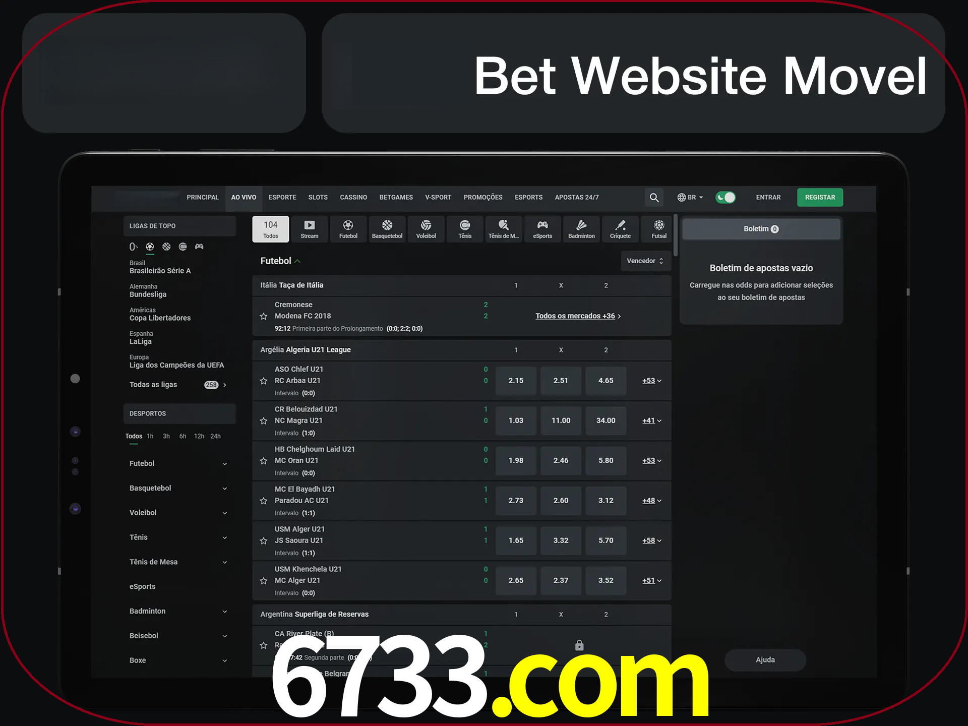 Use nosso website em qualquer dispositivo.